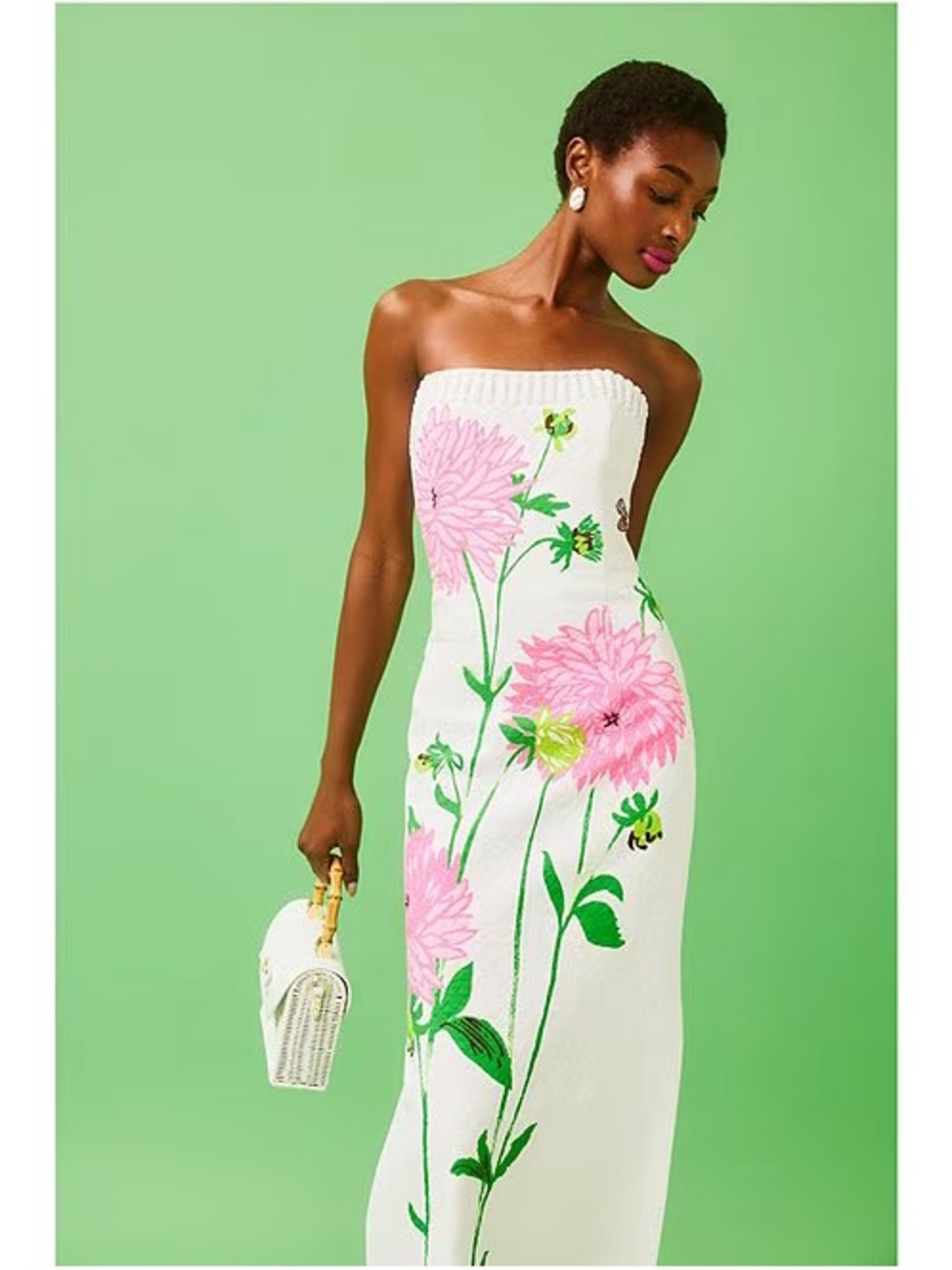 Lilly Pulitzer Elyse Floral Jacquard Strapless Maxi Dress - Picture 3 of 12
